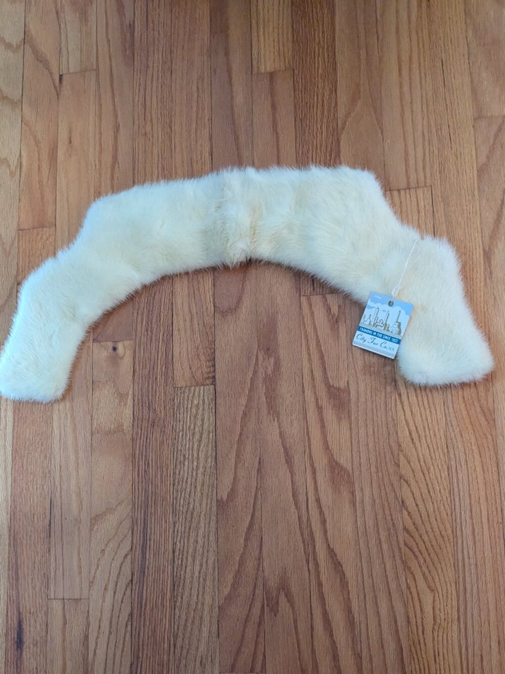 Vintage Natural Mink Fur Collar Cream Ivory | City Fur Co. NY | 27"